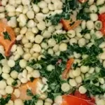 Mediterranean Couscous with roasted vegetables, kale, red and orange peppers in bulk foodservice packaging bag by Demeter's Pantry