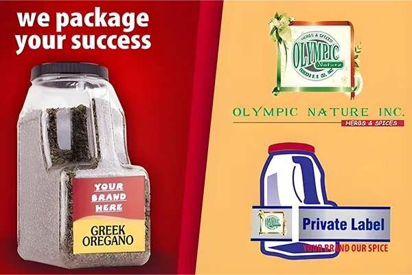 Private label Greek oregano packaging service for herb and spice brands.