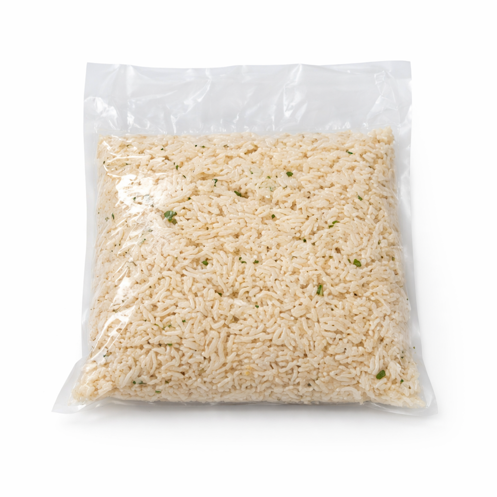 Demeter's Pantry cilantro lime rice in a 3 lb vacuum-sealed bag